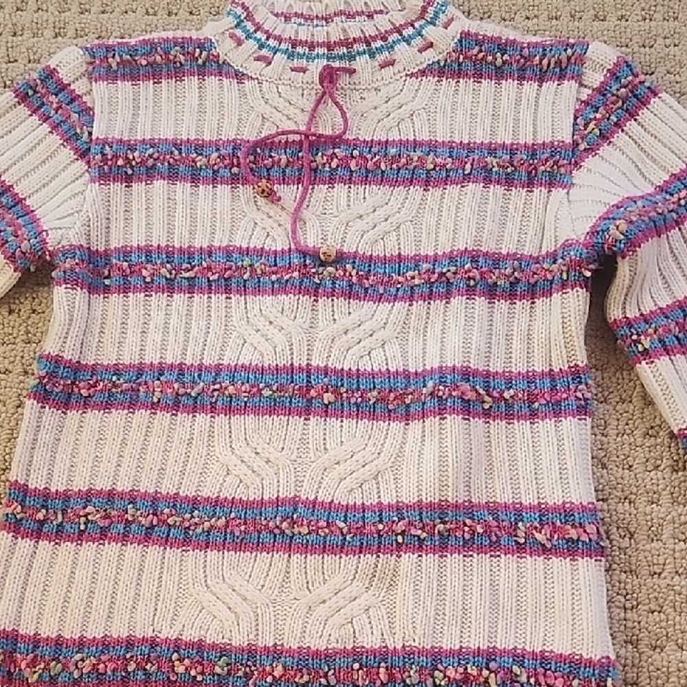Monsoon Colorful Striped Knit Kids Sweater